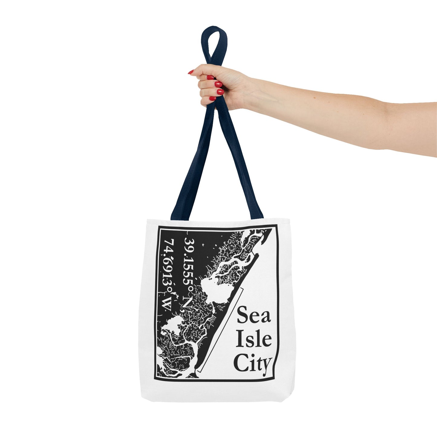 Sea Isle City Map Tote Bag — Coastal Coordinates Beach Bag