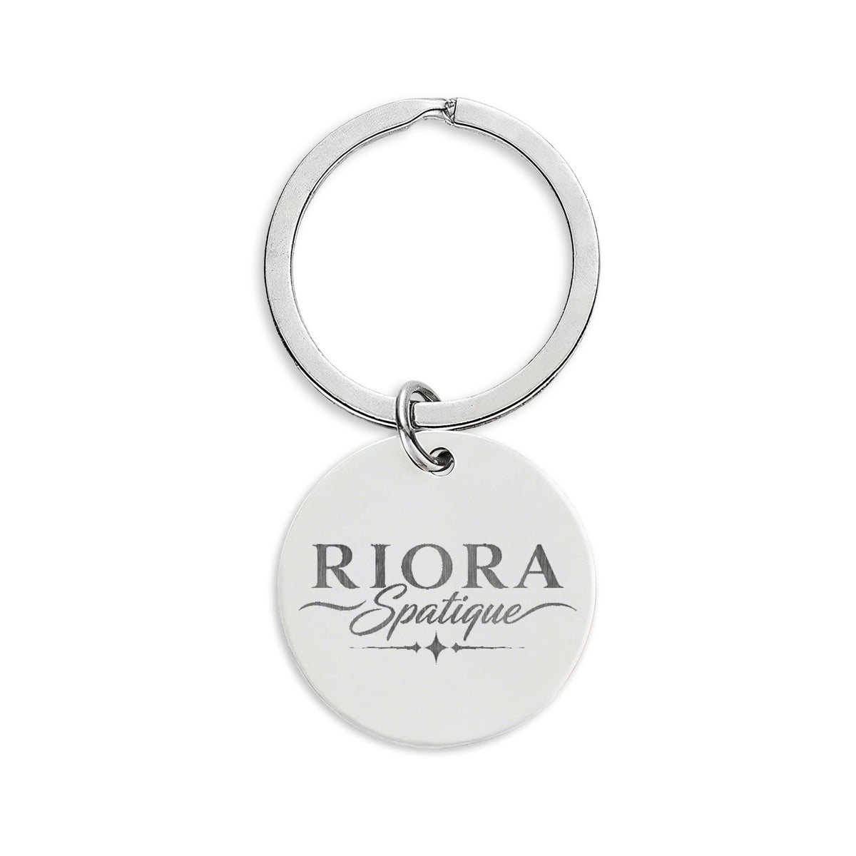 Engravable Stainless Steel Round Keychain — Custom Logo or QR Tag
