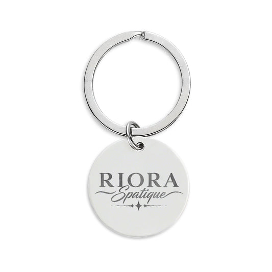 Engravable Stainless Steel Round Keychain — Custom Logo or QR Tag