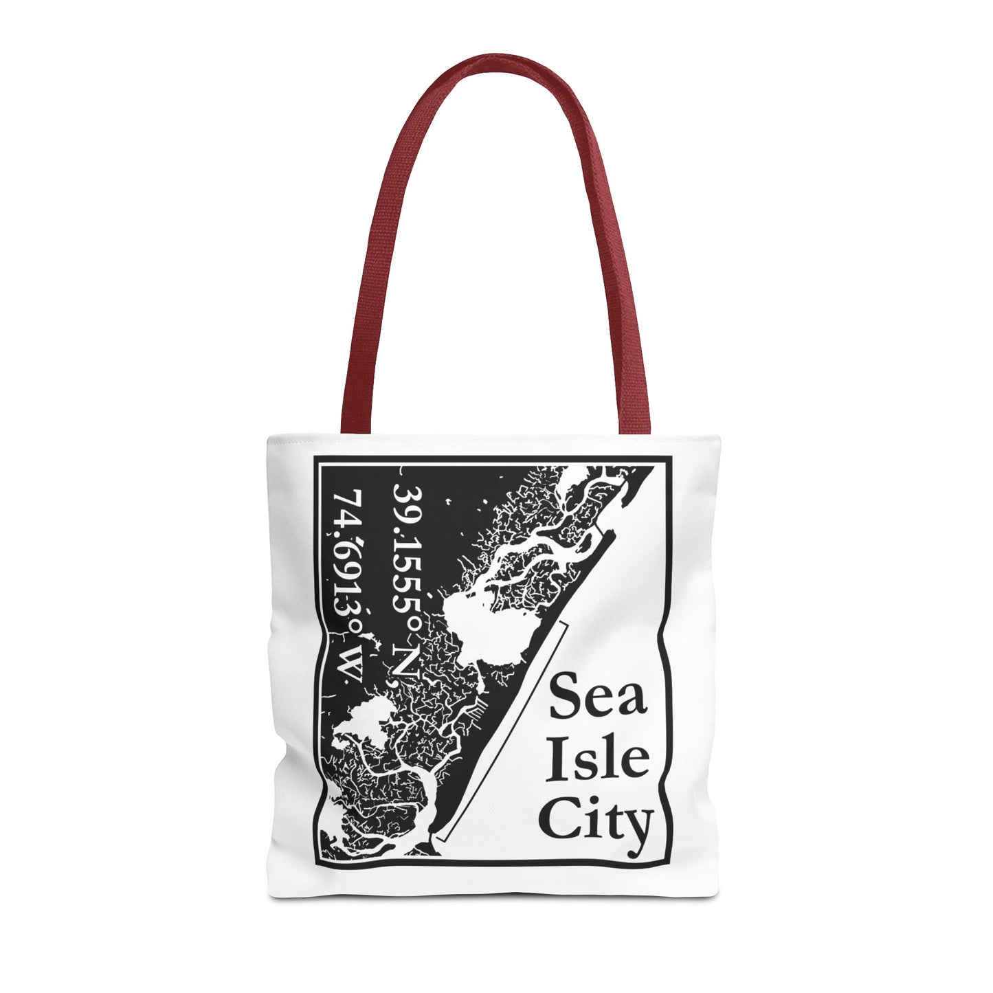 Sea Isle City Map Tote Bag — Coastal Coordinates Beach Bag