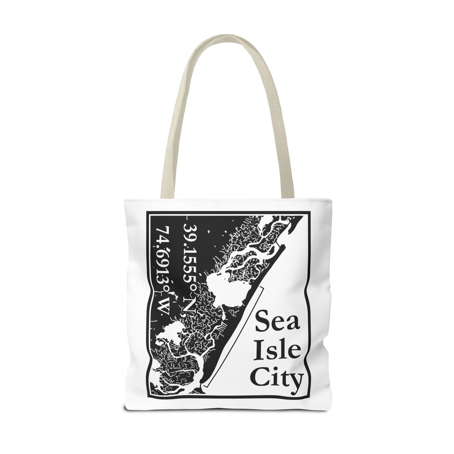 Sea Isle City Map Tote Bag — Coastal Coordinates Beach Bag