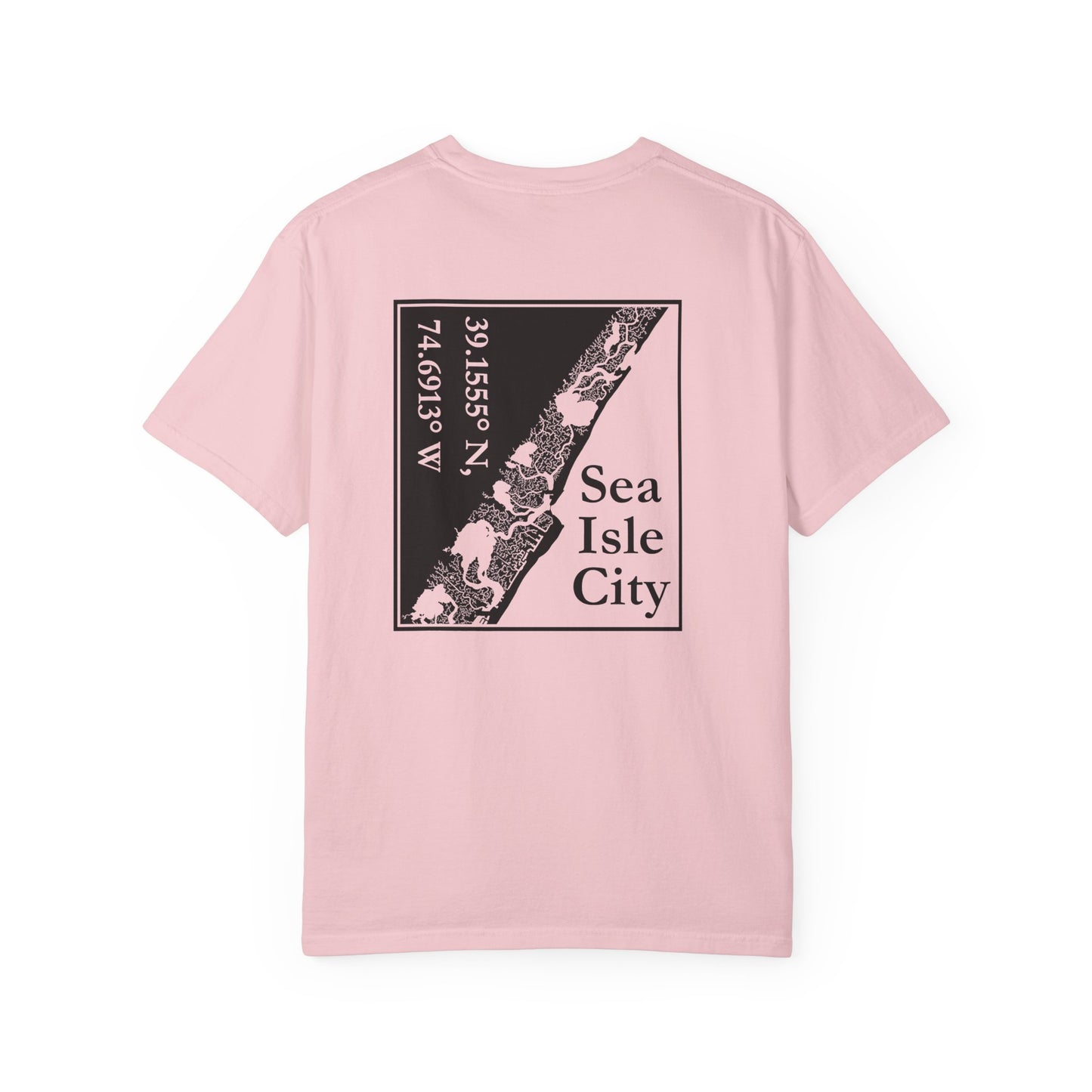 Sea Isle City Coordinates Tee — OYC Logo Short-Sleeve T-Shirt
