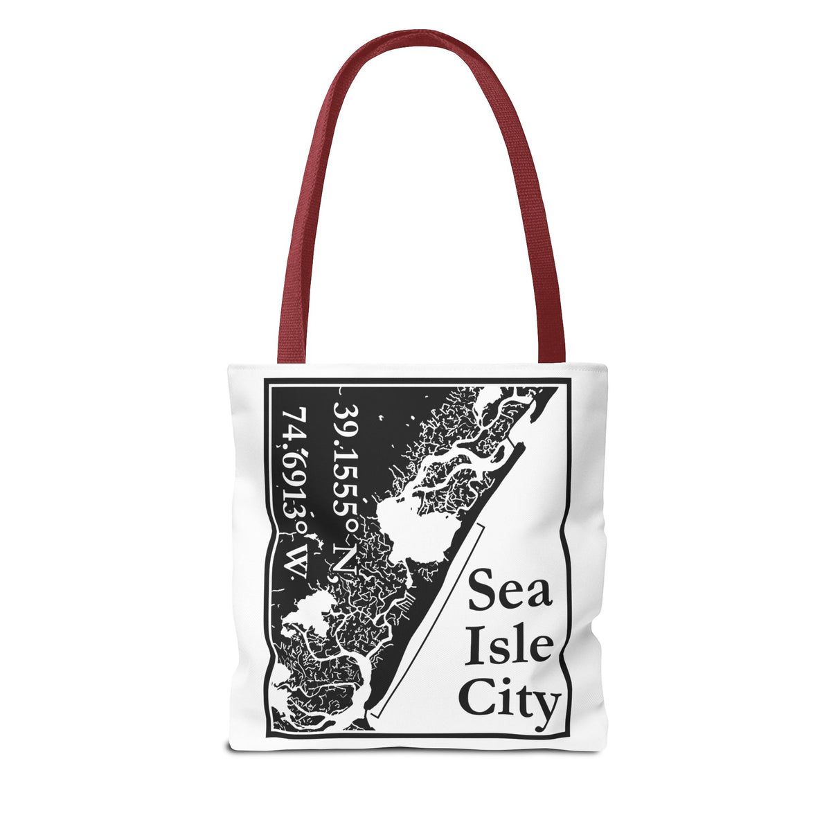 Sea Isle City Map Tote Bag — Coastal Coordinates Beach Bag