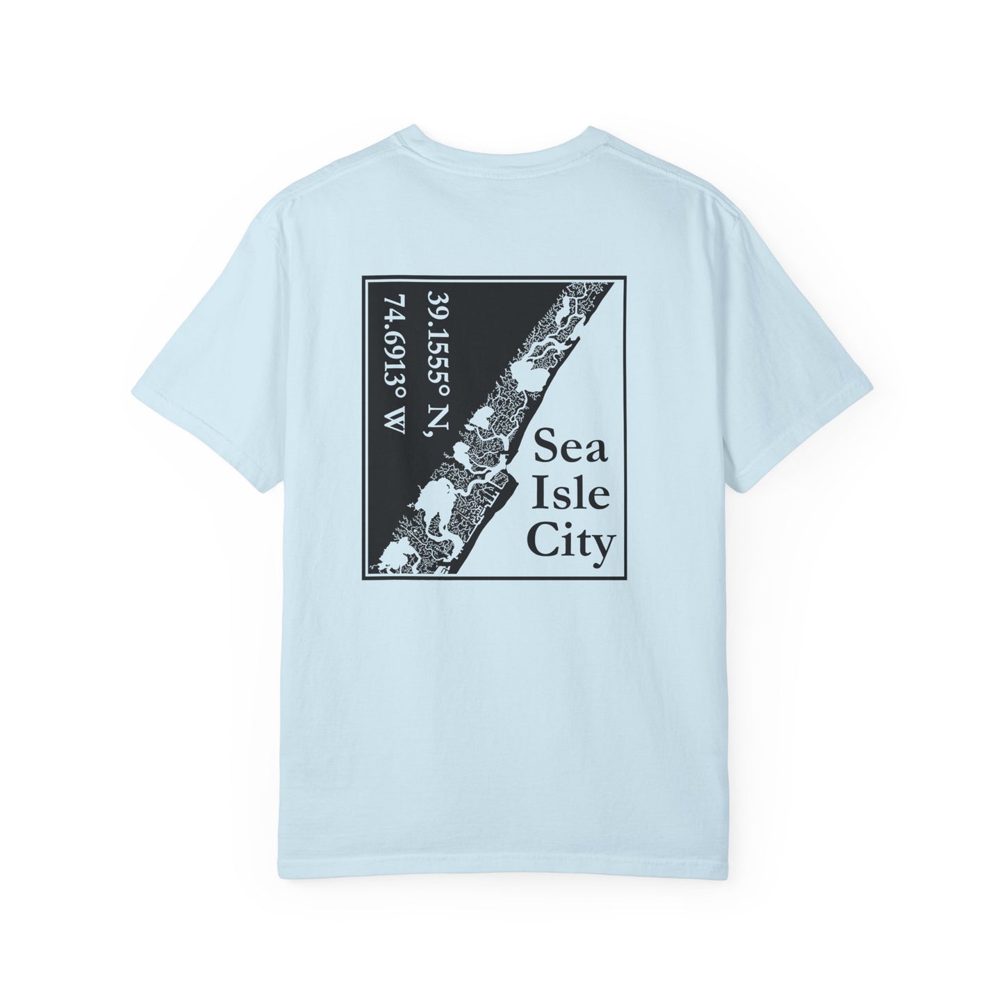 Sea Isle City Coordinates Tee — OYC Logo Short-Sleeve T-Shirt