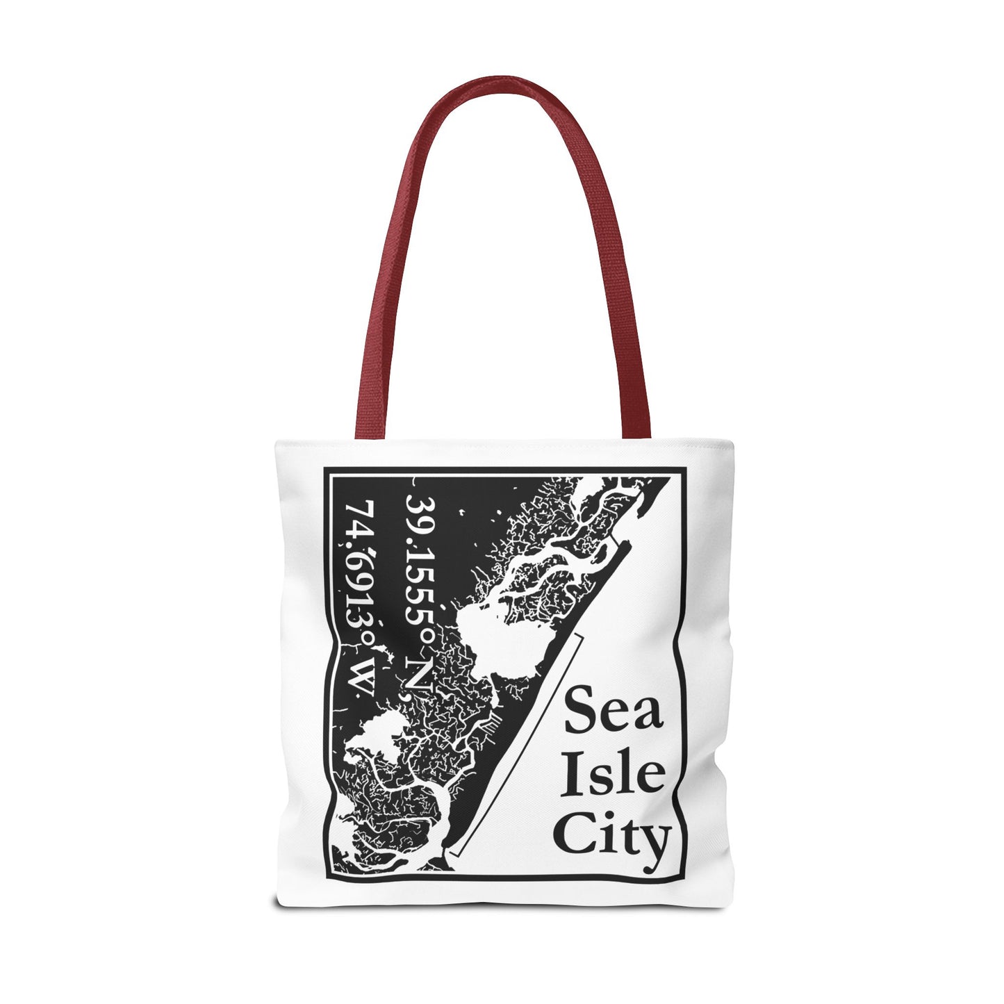 Sea Isle City Map Tote Bag — Coastal Coordinates Beach Bag