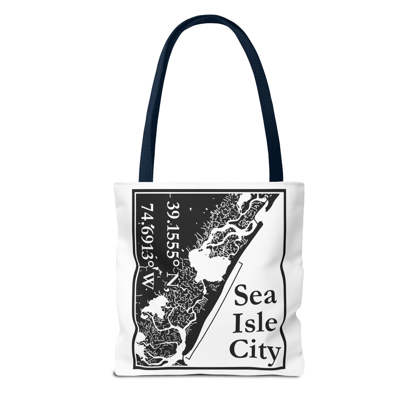 Sea Isle City Map Tote Bag — Coastal Coordinates Beach Bag