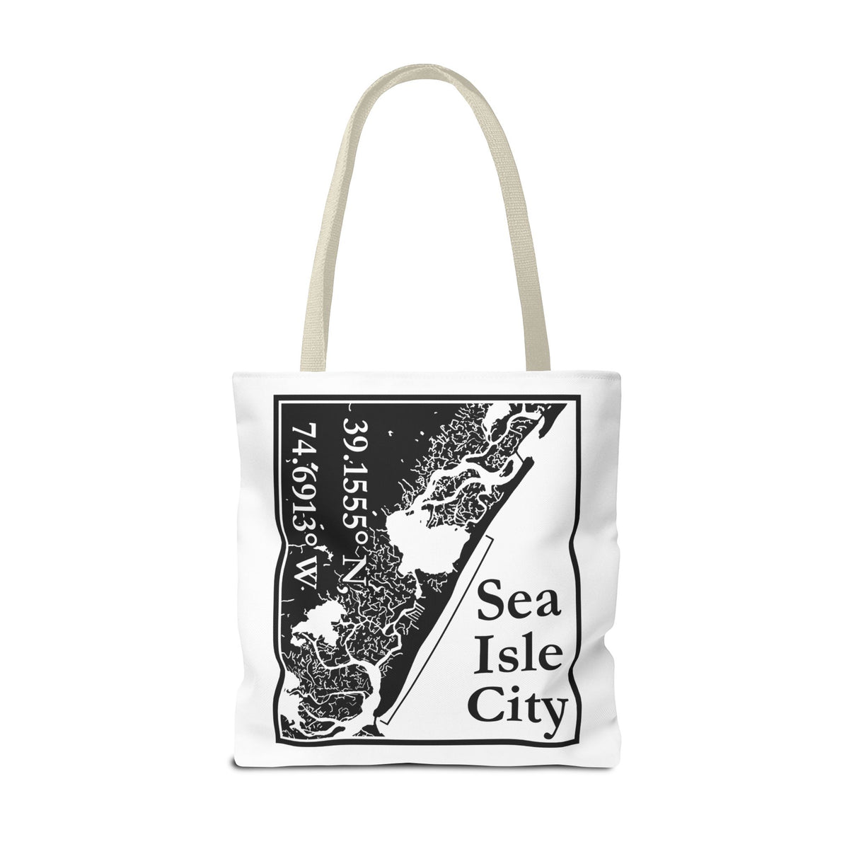 Sea Isle City Map Tote Bag — Coastal Coordinates Beach Bag