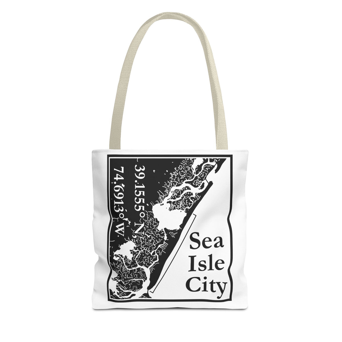 Sea Isle City Map Tote Bag — Coastal Coordinates Beach Bag