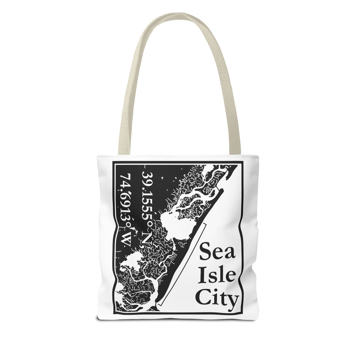 Sea Isle City Map Tote Bag — Coastal Coordinates Beach Bag