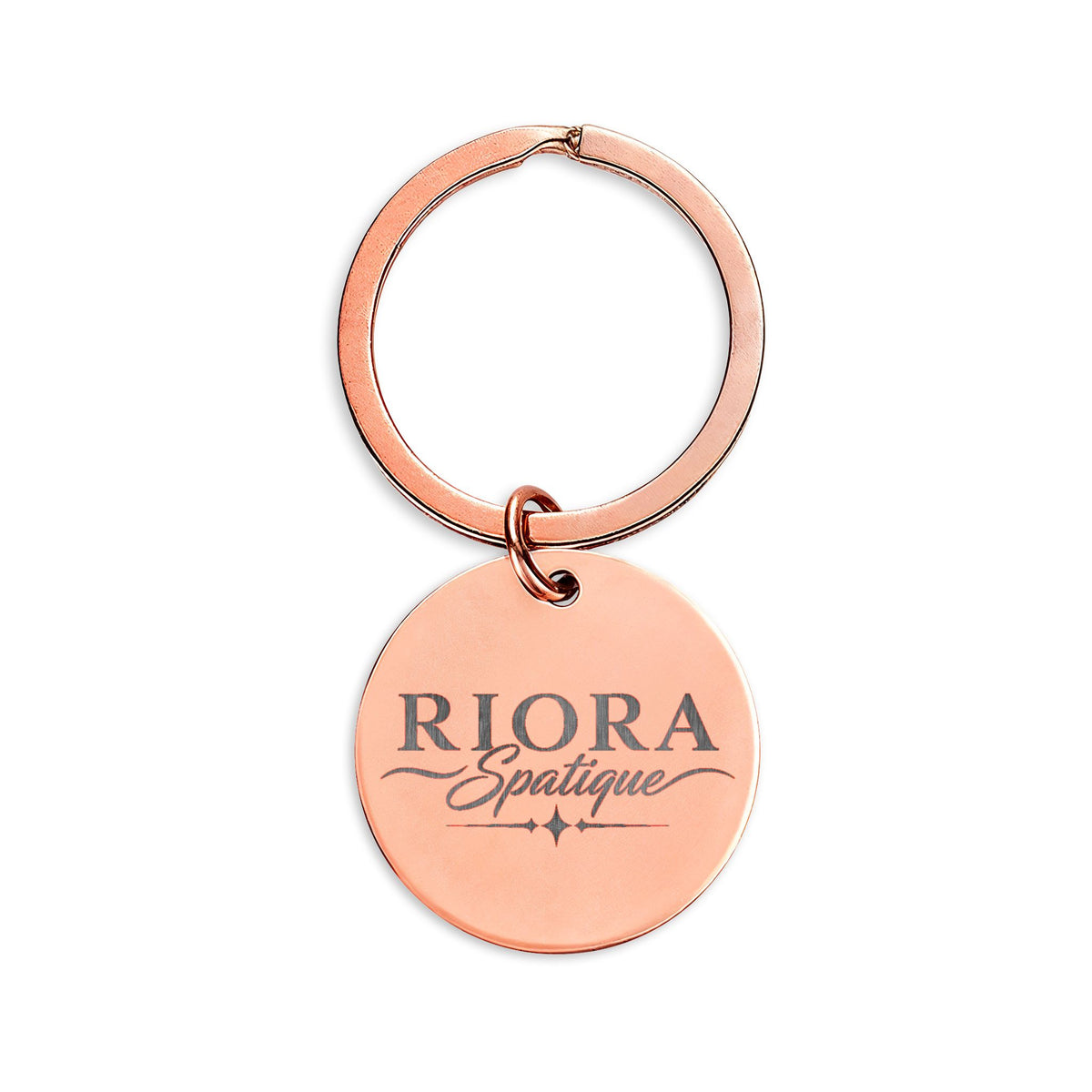 Engravable Stainless Steel Round Keychain — Custom Logo or QR Tag