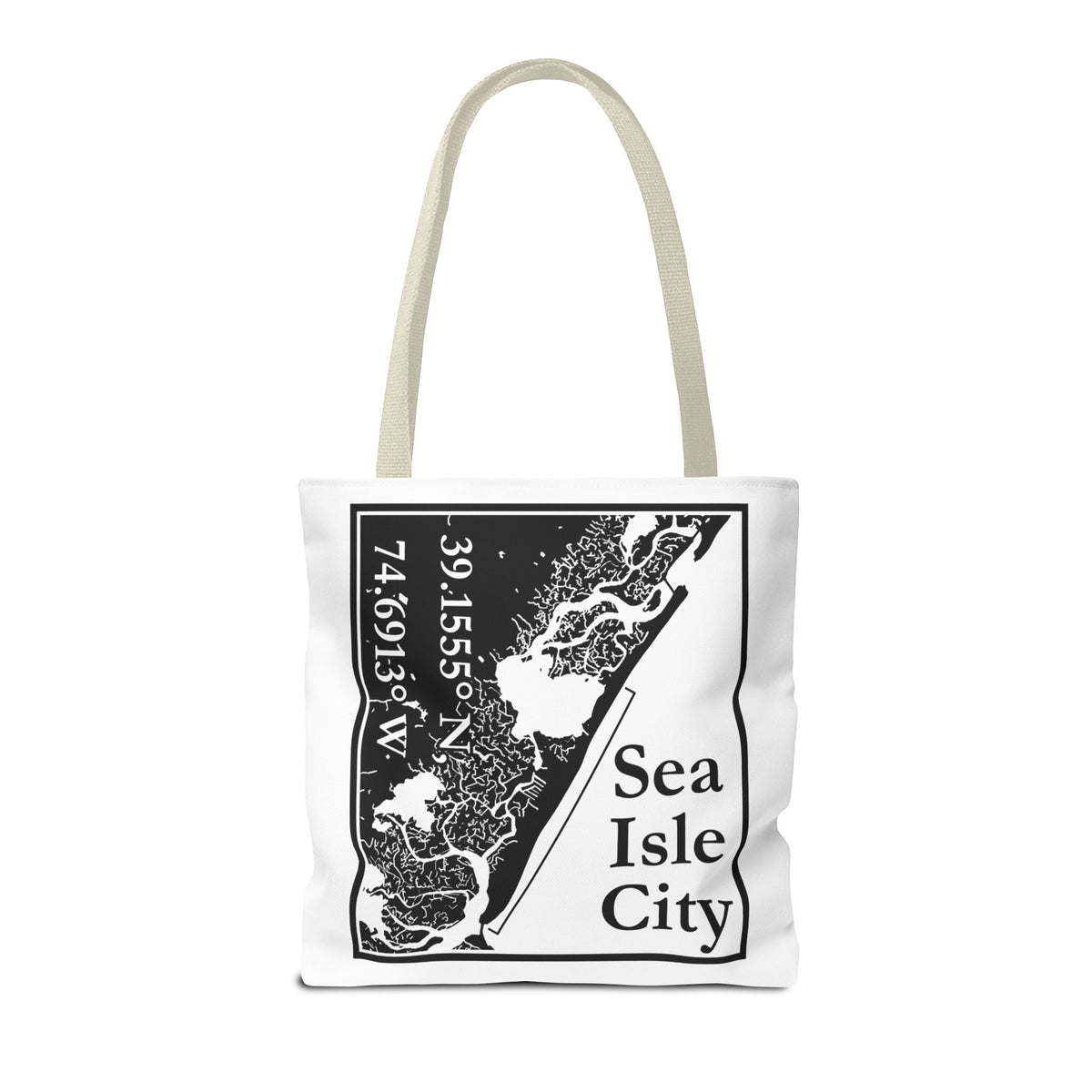Sea Isle City Map Tote Bag — Coastal Coordinates Beach Bag