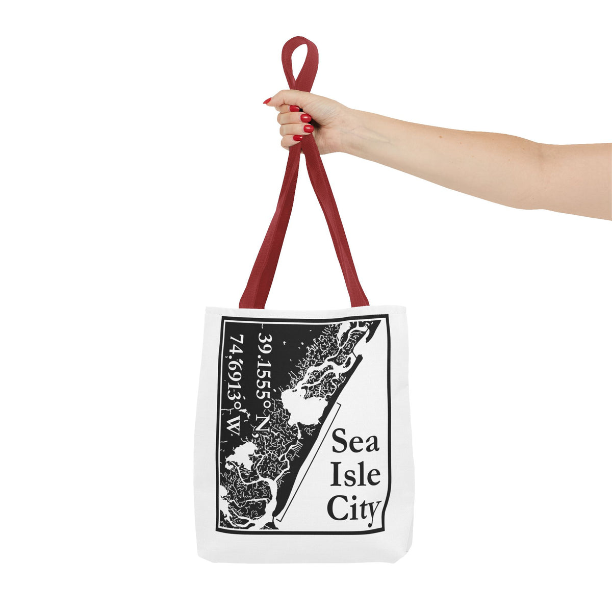 Sea Isle City Map Tote Bag — Coastal Coordinates Beach Bag