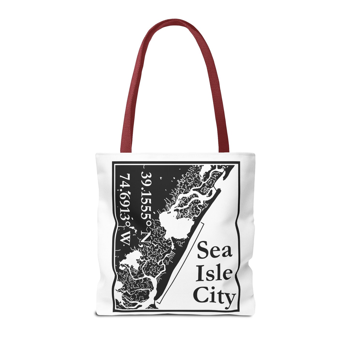 Sea Isle City Map Tote Bag — Coastal Coordinates Beach Bag