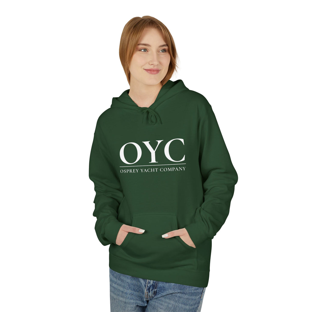 OYC Logo Hoodie — Orange Streetwear Pullover with Back Tiger Graphic