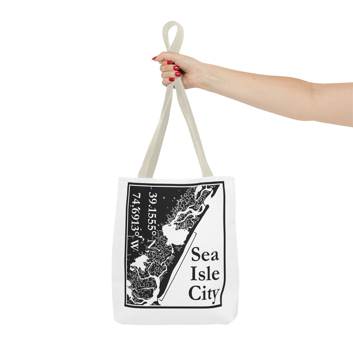 Sea Isle City Map Tote Bag — Coastal Coordinates Beach Bag