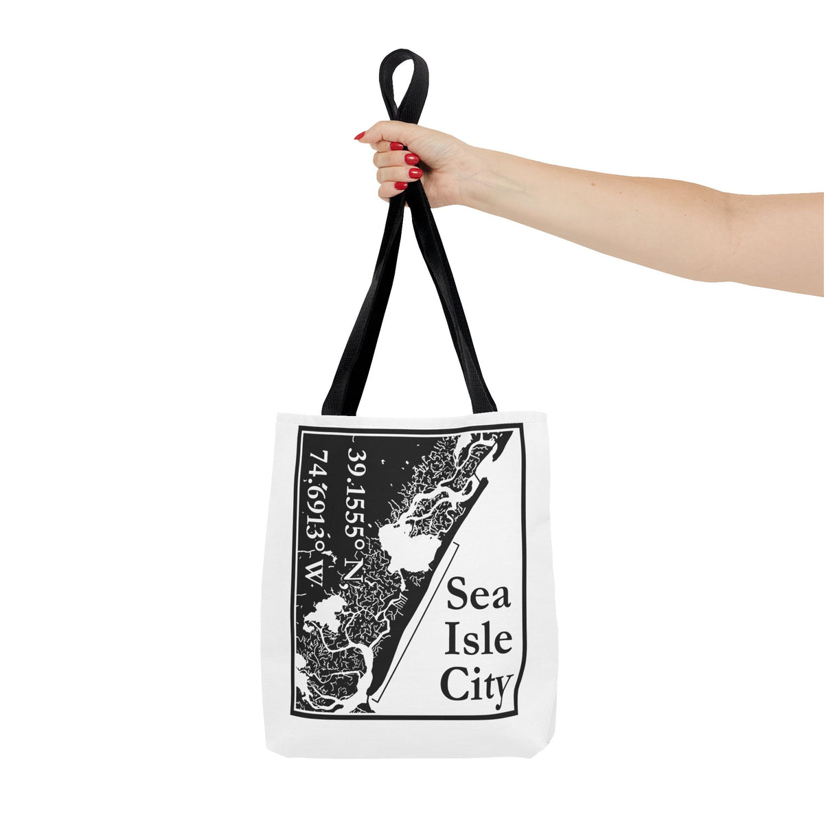 Sea Isle City Map Tote Bag — Coastal Coordinates Beach Bag