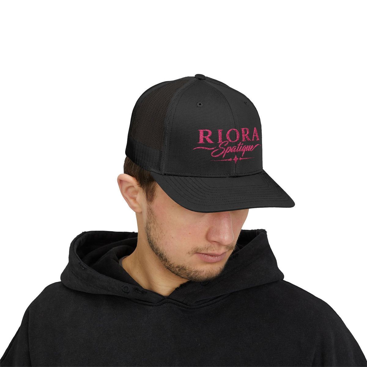Riora Spatiques Pink Glitter Embroidered Trucker Cap