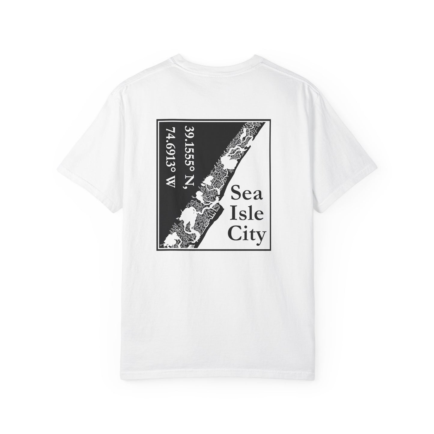 Sea Isle City Coordinates Tee — OYC Logo Short-Sleeve T-Shirt