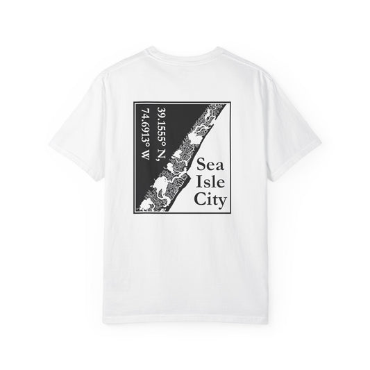 Sea Isle City Coordinates Tee — OYC Logo Short-Sleeve T-Shirt
