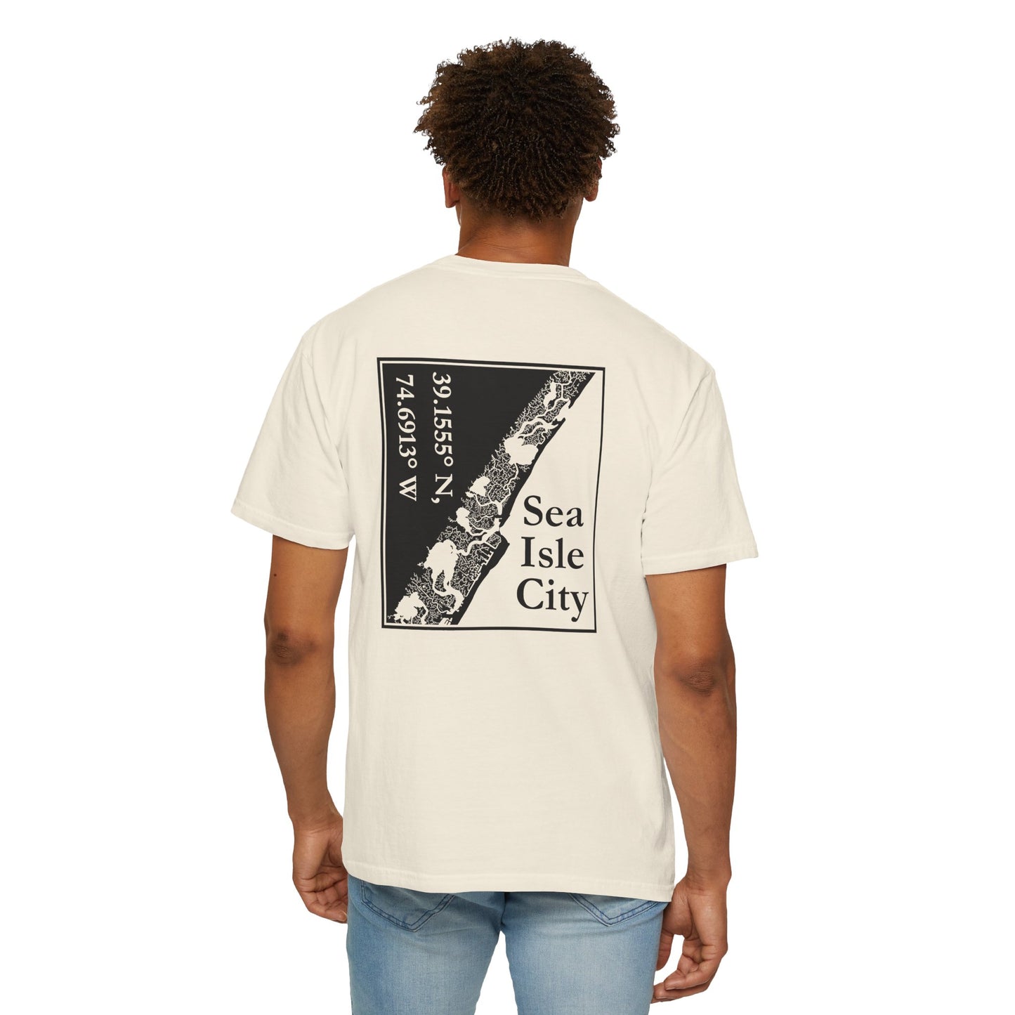 Sea Isle City Coordinates Tee — OYC Logo Short-Sleeve T-Shirt