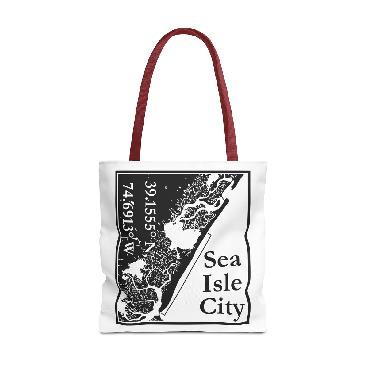 Sea Isle City Map Tote Bag — Coastal Coordinates Beach Bag