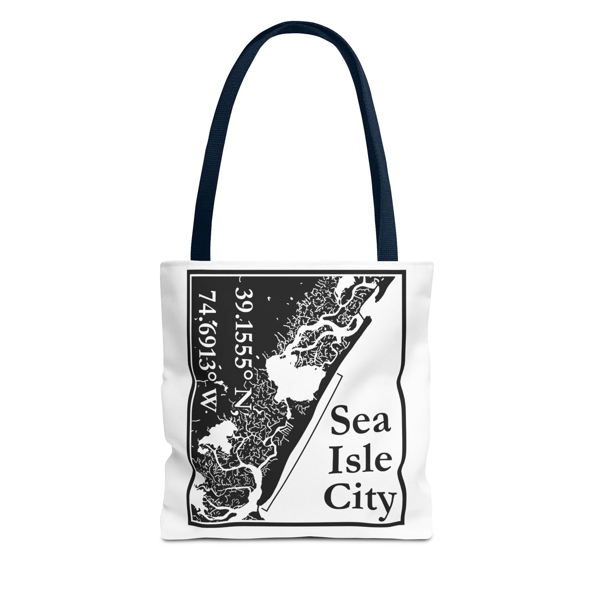 Sea Isle City Map Tote Bag — Coastal Coordinates Beach Bag