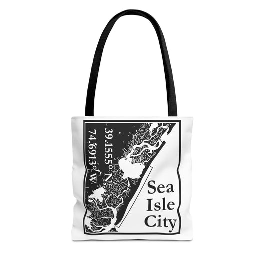 Sea Isle City Map Tote Bag — Coastal Coordinates Beach Bag