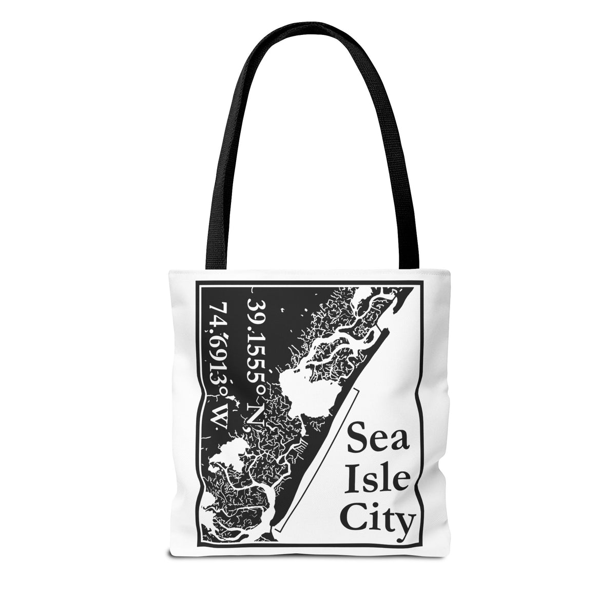 Sea Isle City Map Tote Bag — Coastal Coordinates Beach Bag