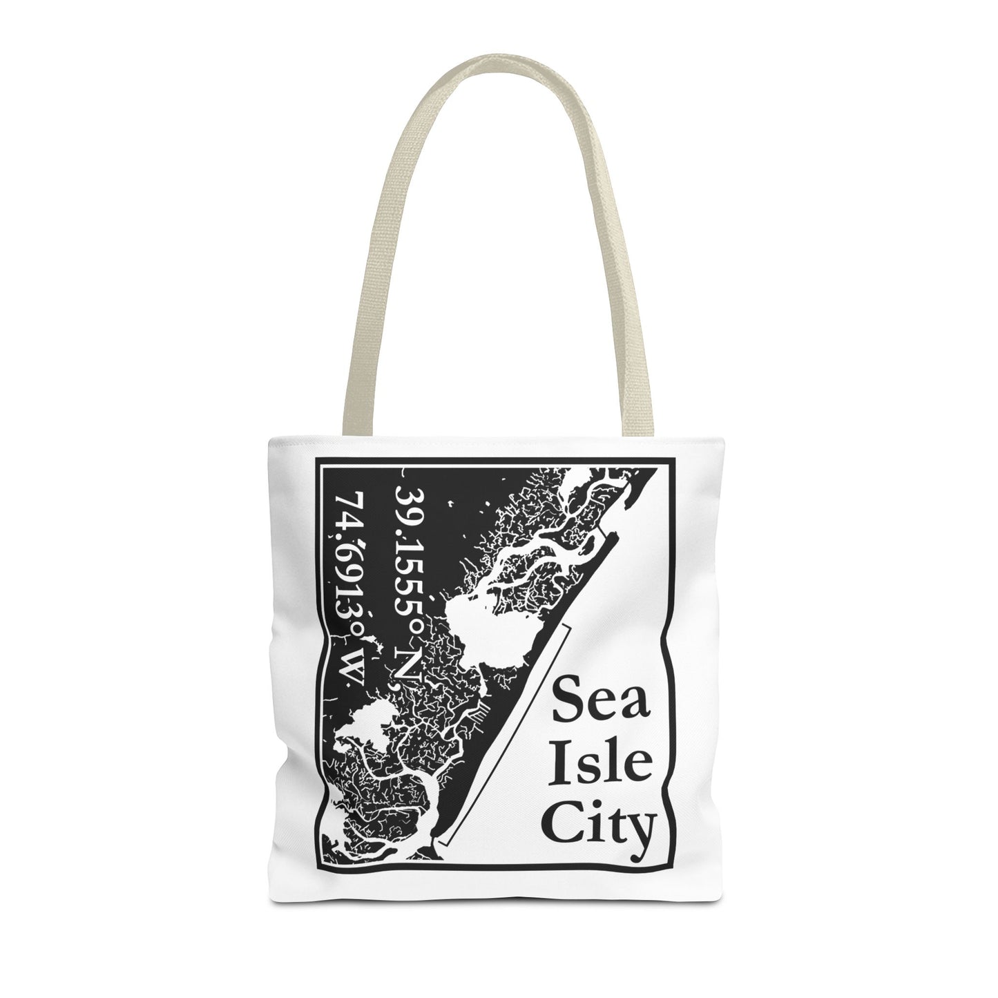 Sea Isle City Map Tote Bag — Coastal Coordinates Beach Bag