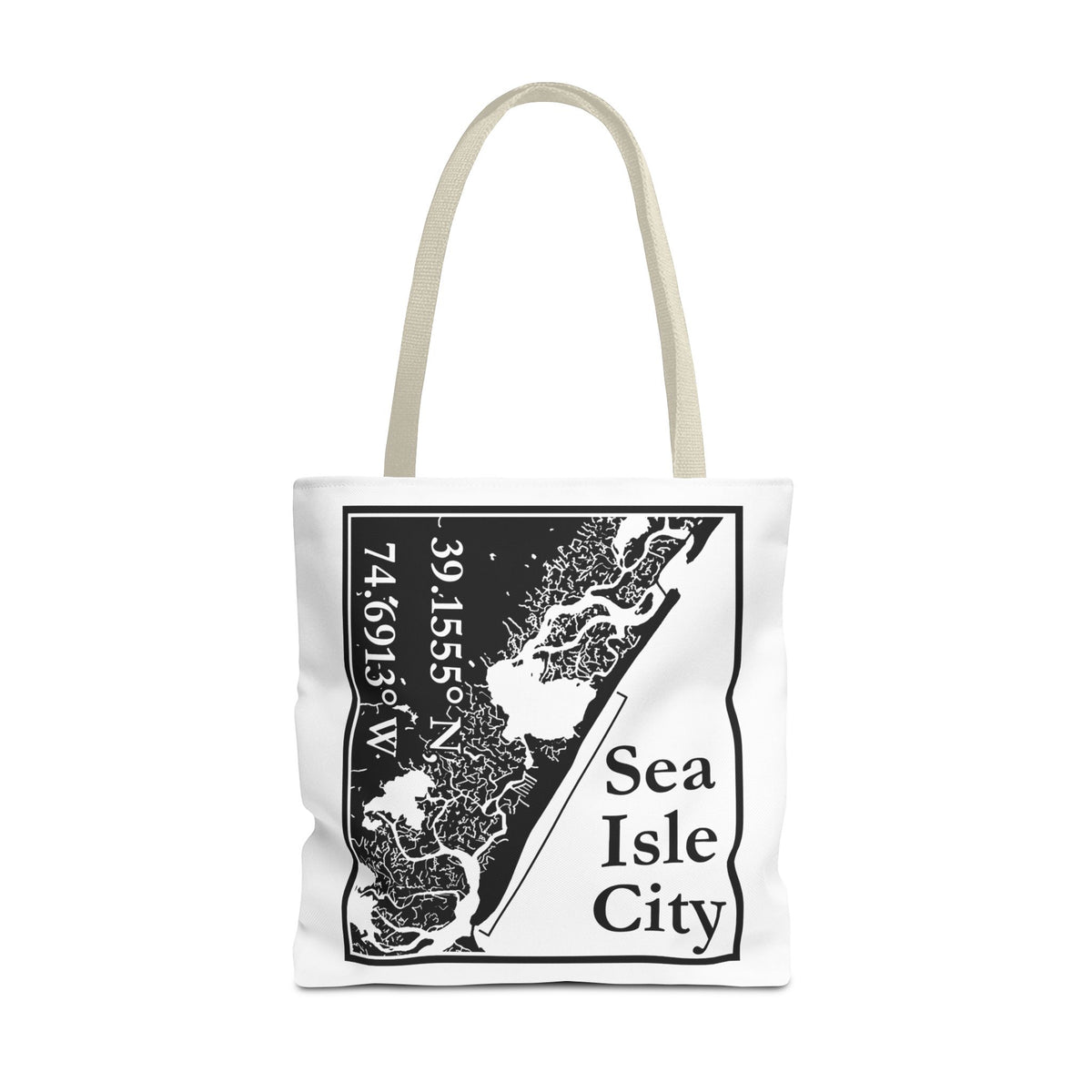 Sea Isle City Map Tote Bag — Coastal Coordinates Beach Bag