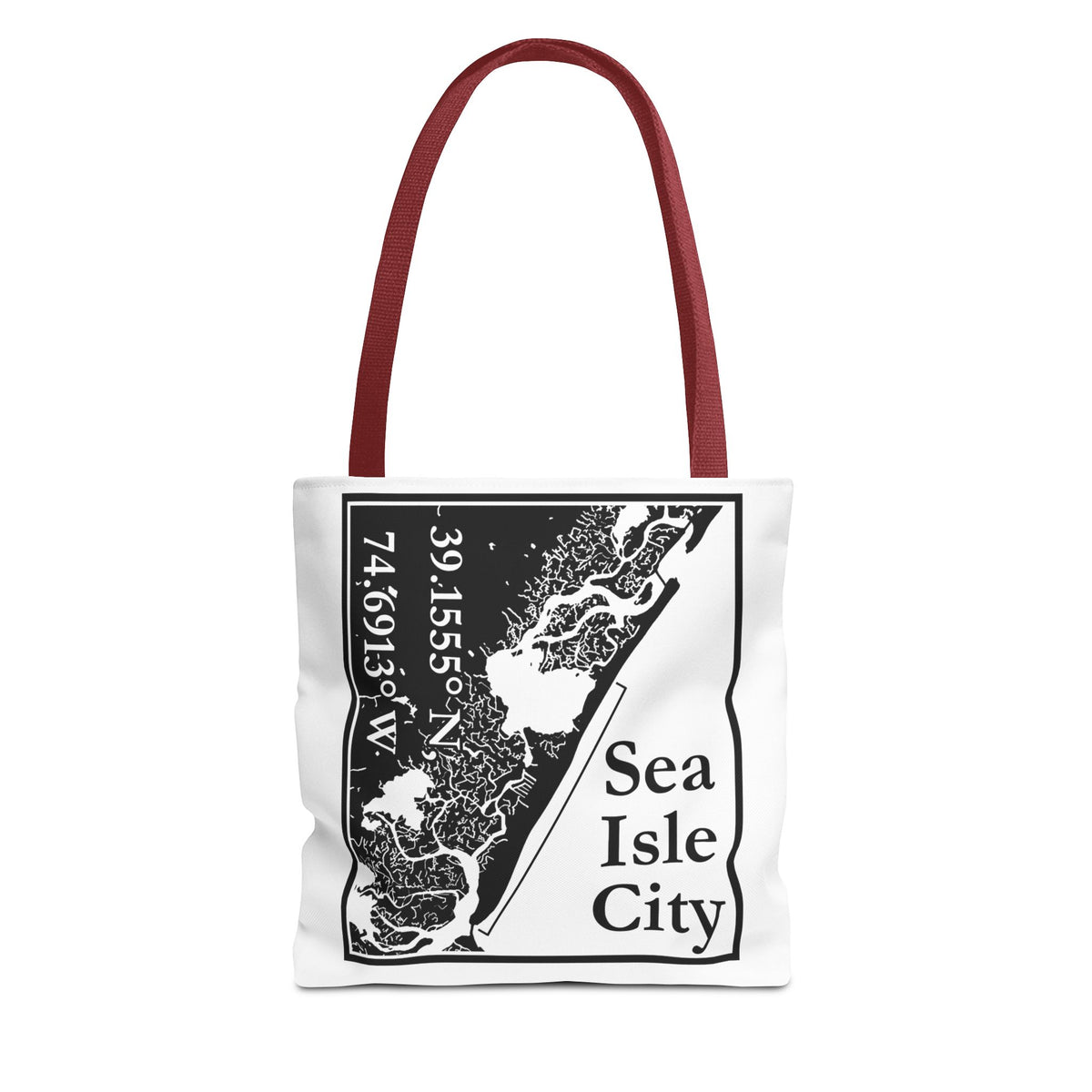 Sea Isle City Map Tote Bag — Coastal Coordinates Beach Bag