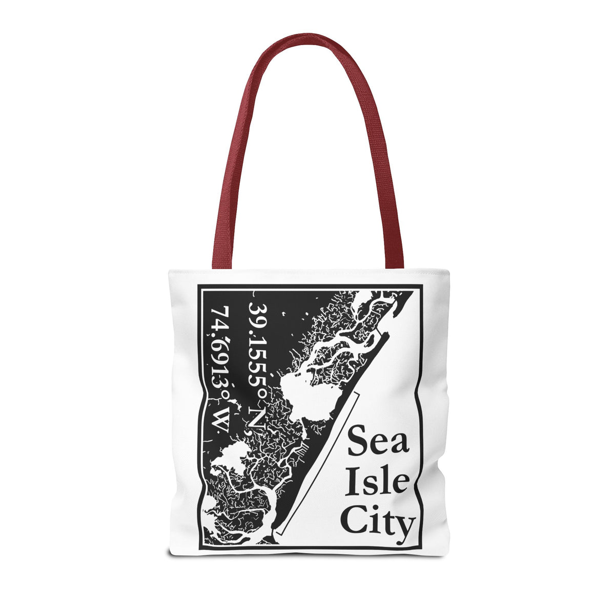 Sea Isle City Map Tote Bag — Coastal Coordinates Beach Bag
