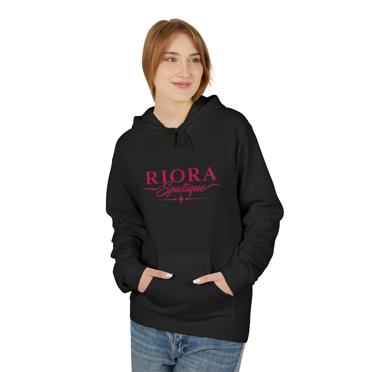 Riora Boutique Logo Hoodie — Stylish Branded Black Pullover