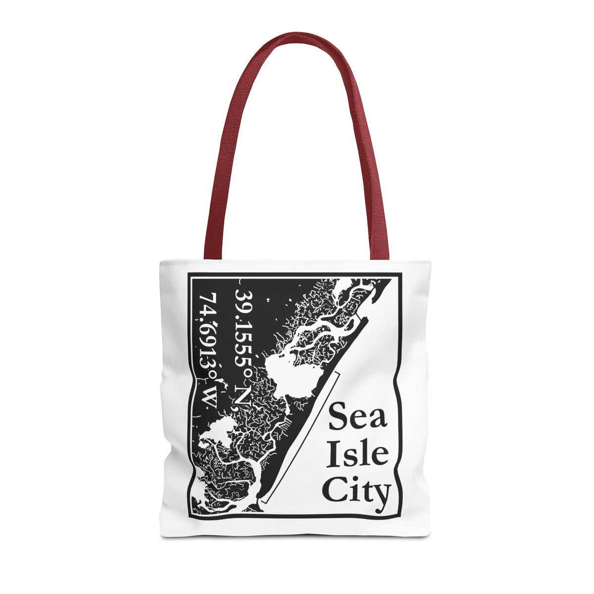 Sea Isle City Map Tote Bag — Coastal Coordinates Beach Bag