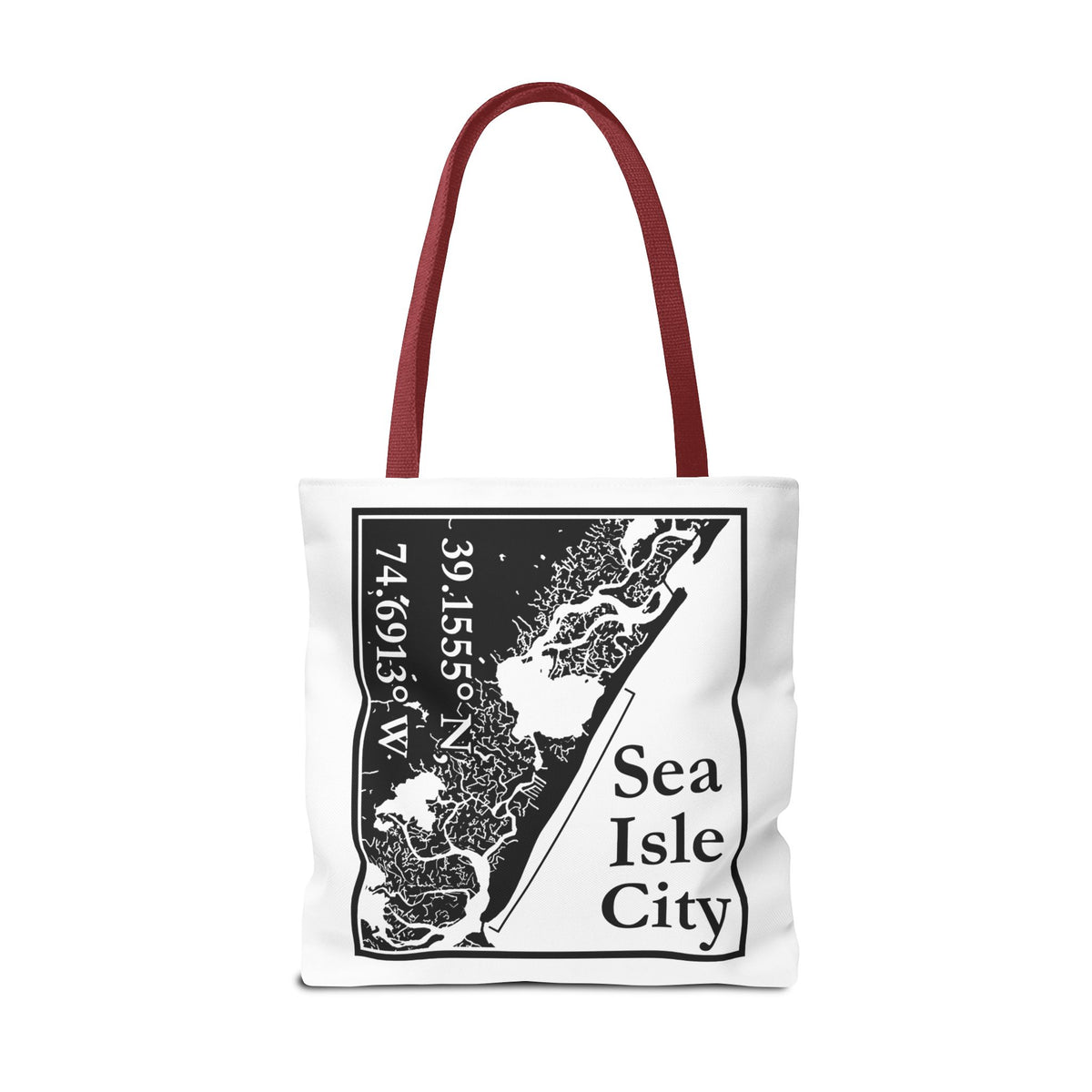 Sea Isle City Map Tote Bag — Coastal Coordinates Beach Bag