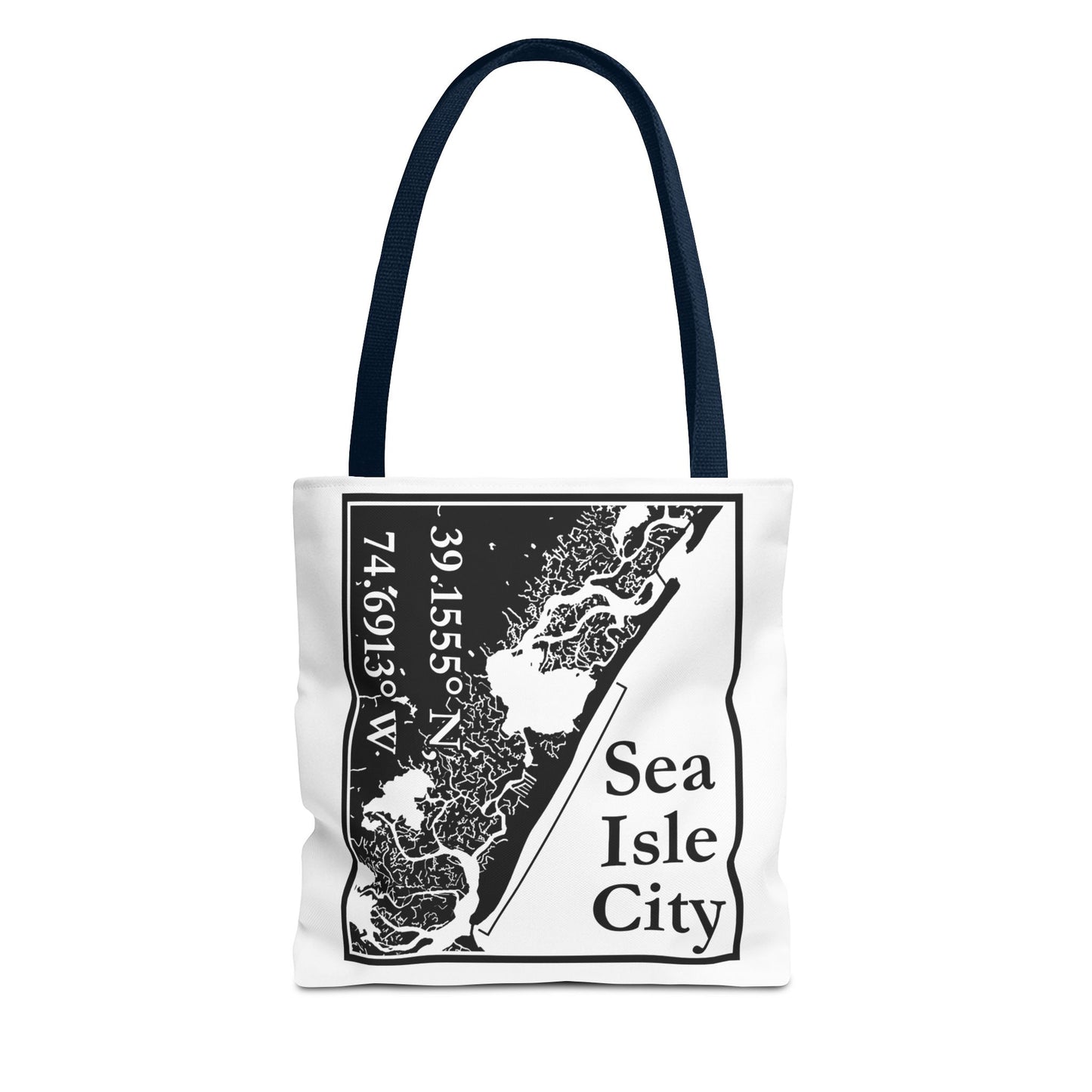 Sea Isle City Map Tote Bag — Coastal Coordinates Beach Bag