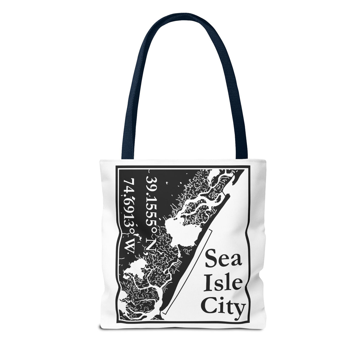 Sea Isle City Map Tote Bag — Coastal Coordinates Beach Bag