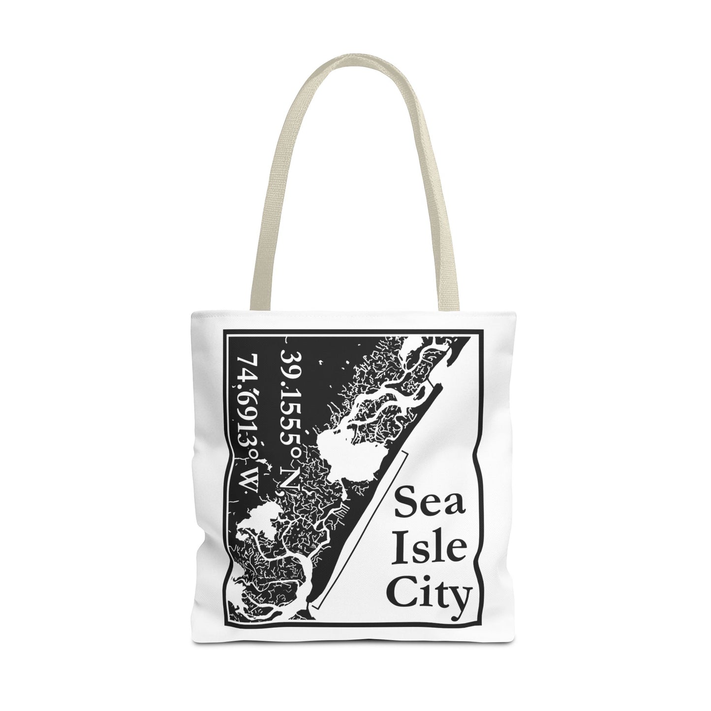 Sea Isle City Map Tote Bag — Coastal Coordinates Beach Bag