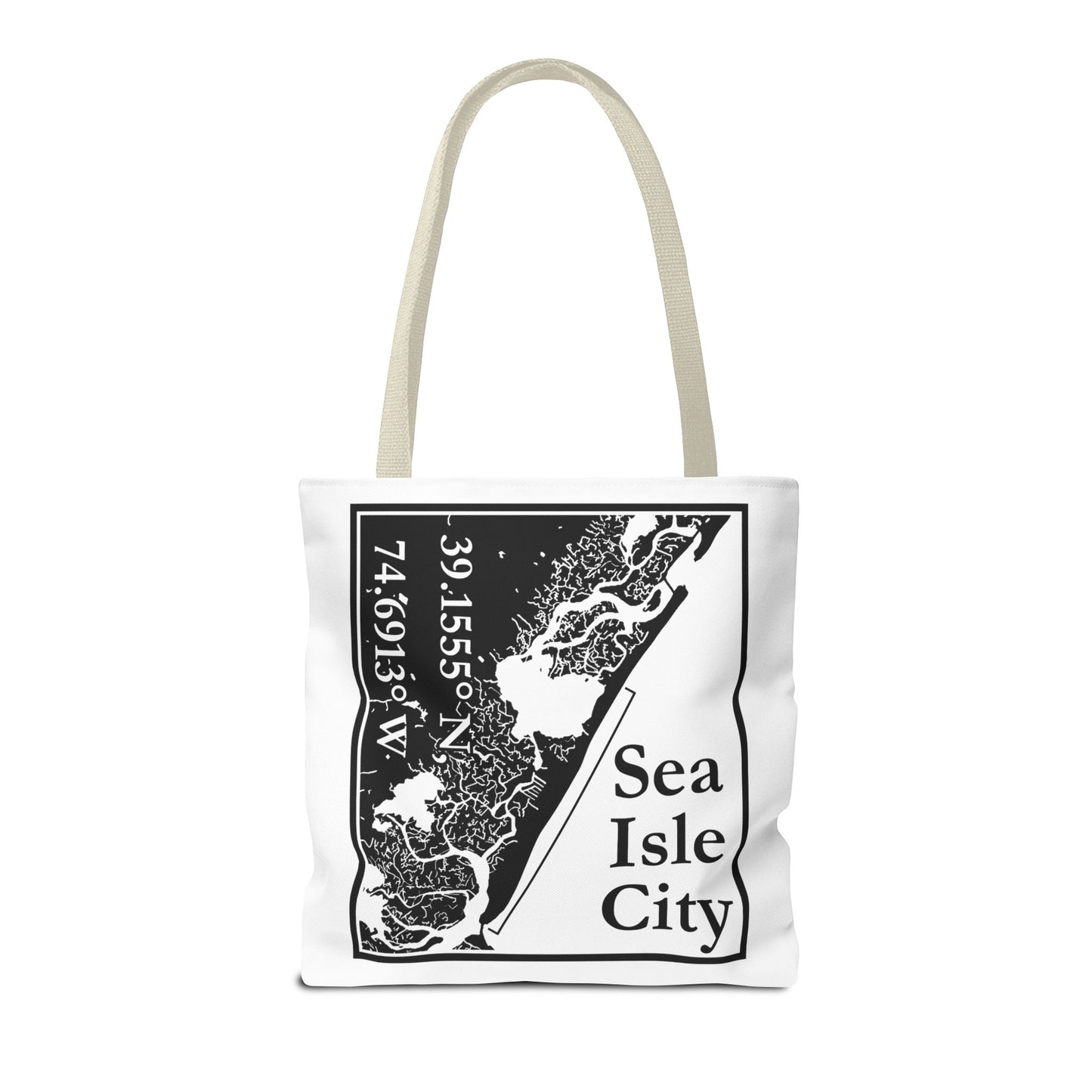Sea Isle City Map Tote Bag — Coastal Coordinates Beach Bag