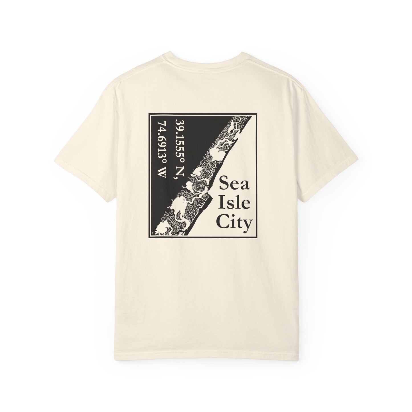 Sea Isle City Coordinates Tee — OYC Logo Short-Sleeve T-Shirt
