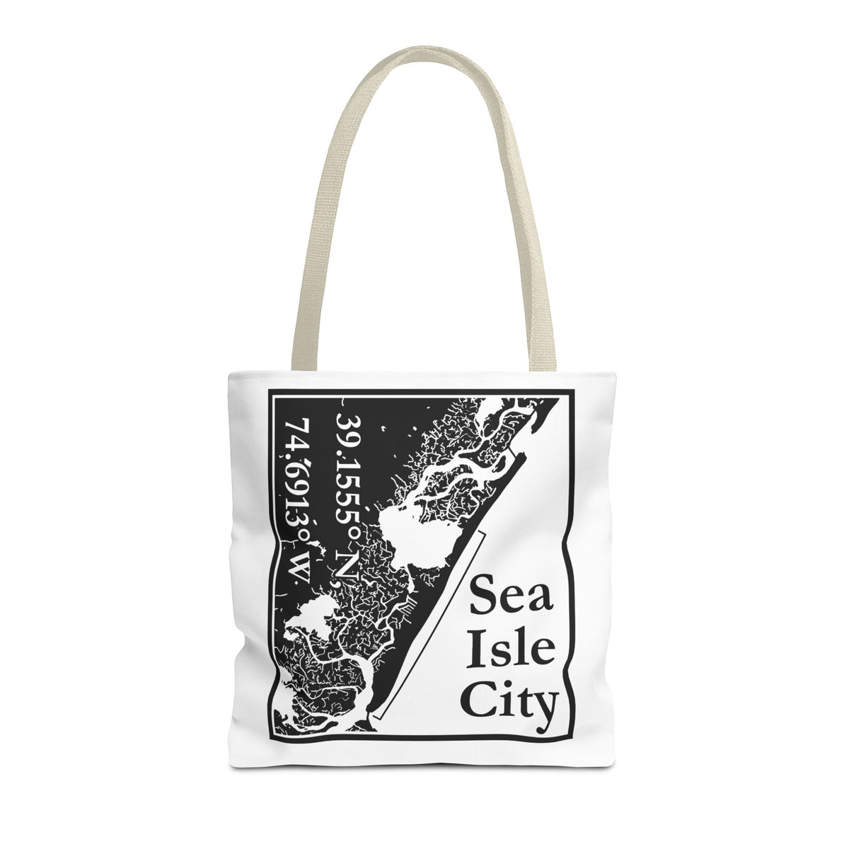 Sea Isle City Map Tote Bag — Coastal Coordinates Beach Bag